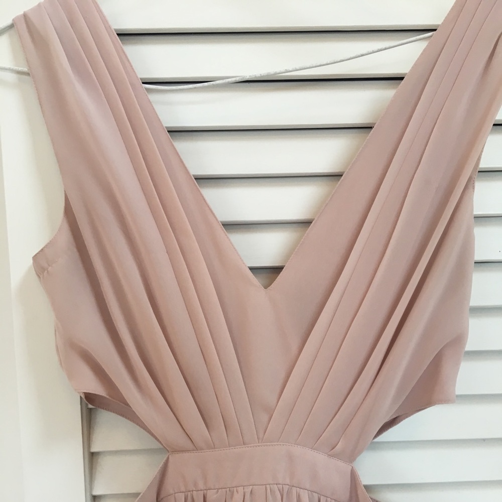Blush pink side cutout dress